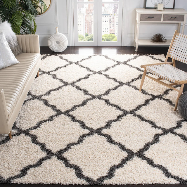 Safavieh Sgd-Dallas Shag 10'-0" x 14'-0" Rug in Ivory / Dark Grey
