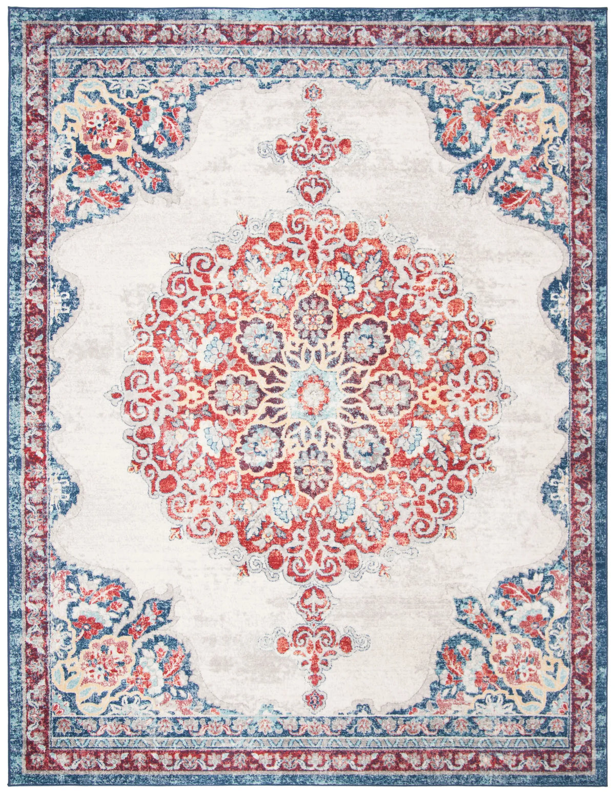 Safavieh Brentwood 10'-0" x 13'-0" Rug in Ivory / Red