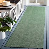 Safavieh Courtyard 2'-3" x 8'-0" Rug in Dark Green / Beige