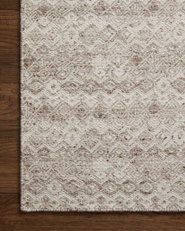 Loloi Raven Rav-03 Dove/Ivory Rug - corner on wood