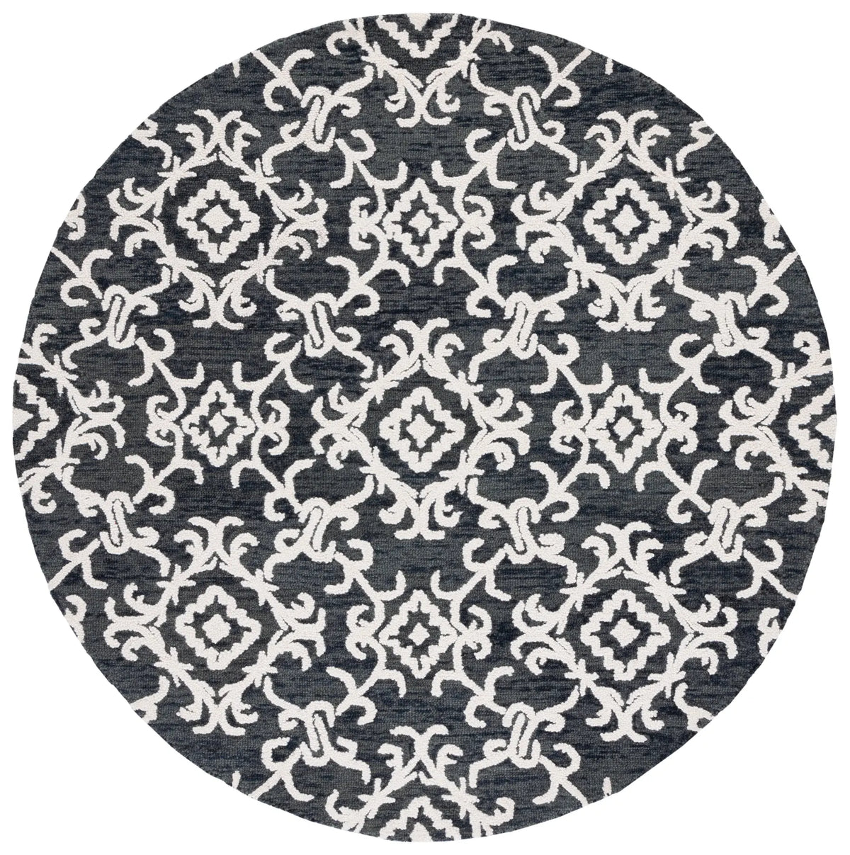 Safavieh Blossom 6'-0" x 6'-0" Rug in Black / Ivory