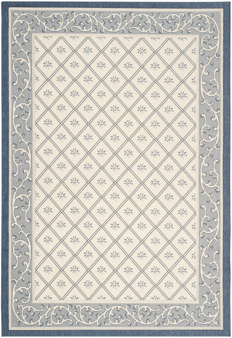 Safavieh Courtyard 4'-0" x 5'-7" Rug in Beige / Navy