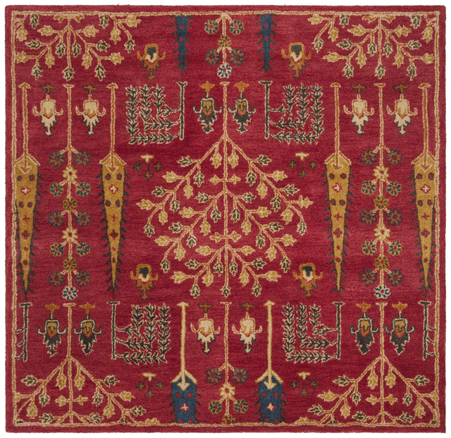 Safavieh Heritage 6'-0" x 6'-0" Rug in Red / Multi