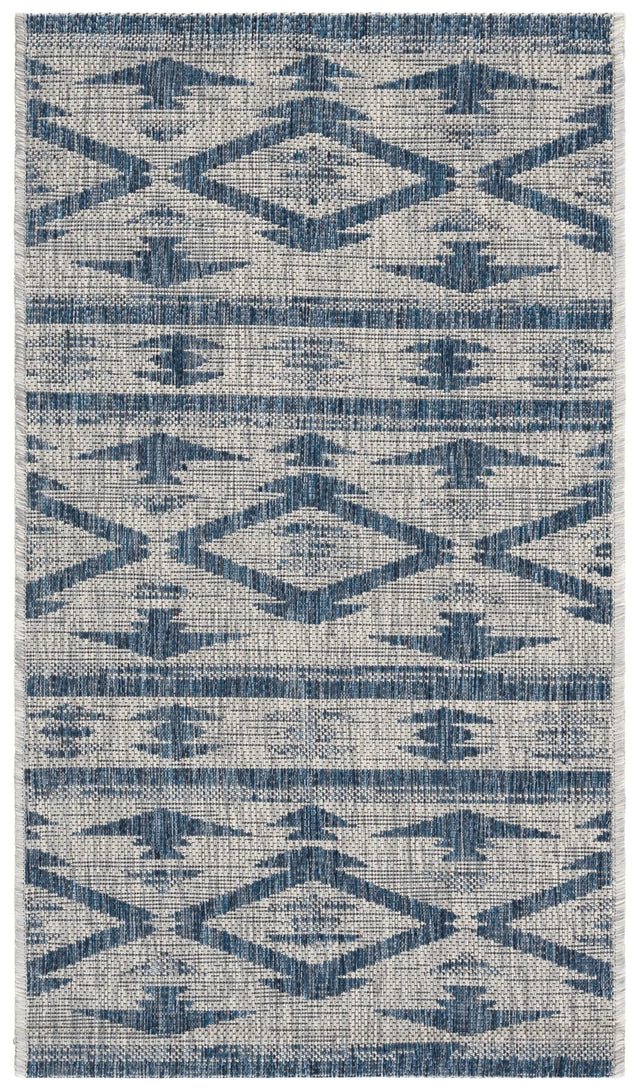 Safavieh Courtyard 2'-0" x 3'-7" Rug in Grey / Navy