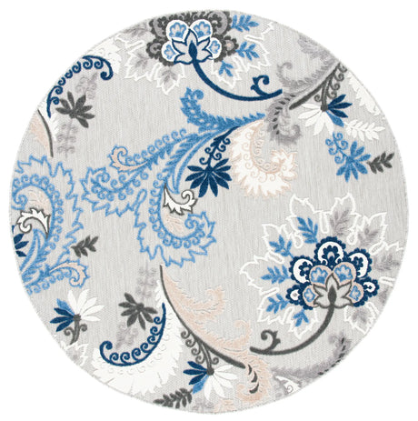 Safavieh Cabana 5'-3" x 5'-3" Rug in Grey / Blue