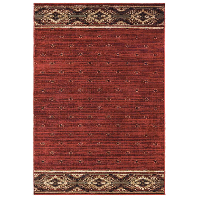 Oriental Weavers Sphinx Woodlands 9652C Red / Gold Rugs - main flat