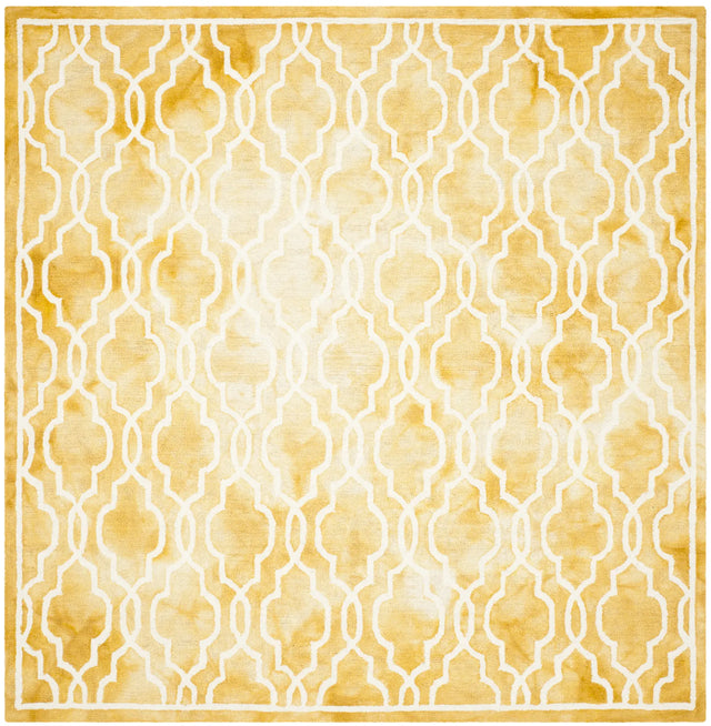 Safavieh Dip Dye 7'-0" x 7'-0" Rug in Gold / Ivory
