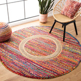 Safavieh Braided 5'-0" x 5'-0" Rug in Pink / Sage
