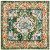 Safavieh Monaco 5'-0" x 5'-0" Rug in Forest Green / Light Blue