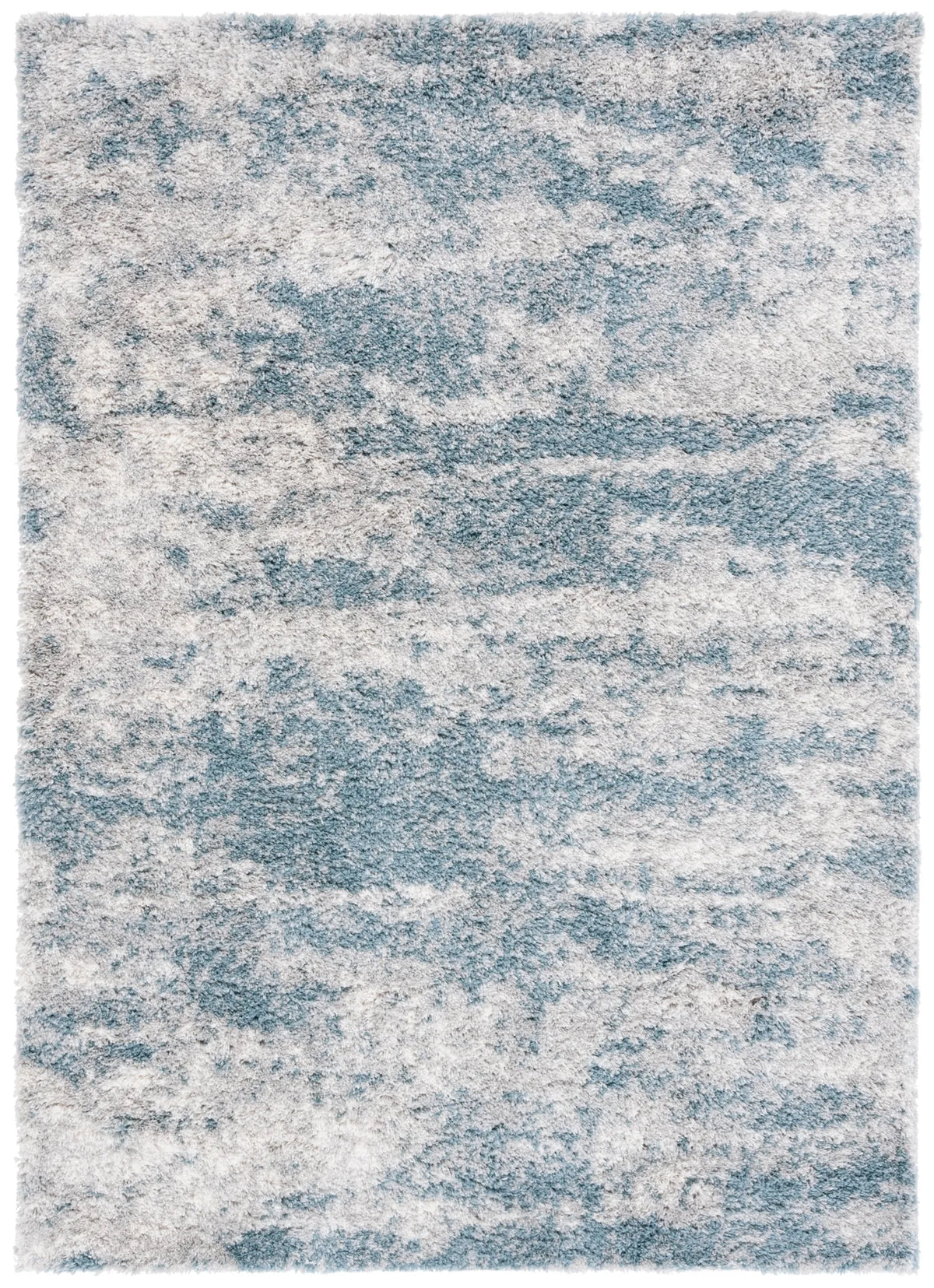 Safavieh Berber Shag 4'-5" x 6'-5" Rug in Ivory / Blue