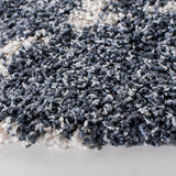 Safavieh Pro Lux Shag 400 6'-7" x 6'-7" Rug in Blue / Creme