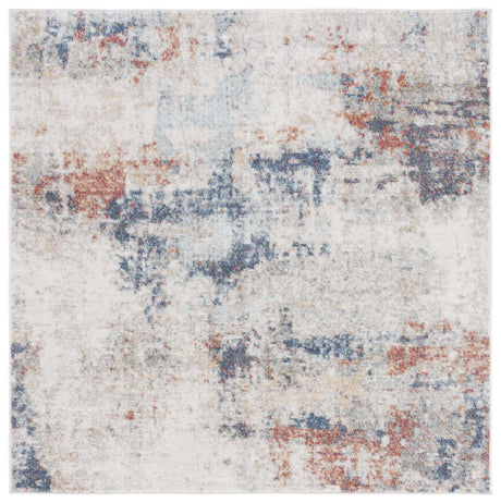 Safavieh Phoenix 500 6'-7" x 6'-7" Rug in Ivory / Blue Rust