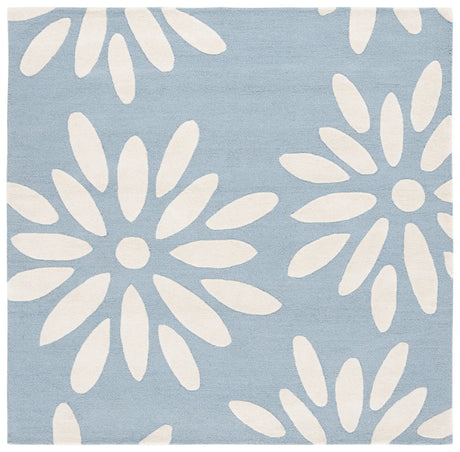 Safavieh Safavieh Kids 6'-0" x 6'-0" Rug in Light Blue / Ivory
