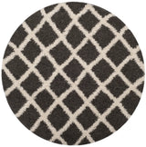Safavieh Sgd-Dallas Shag 6'-0" x 6'-0" Rug in Dark Grey / Ivory
