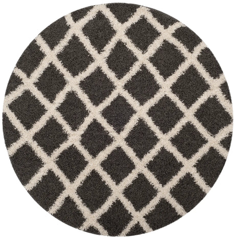 Safavieh Sgd-Dallas Shag 6'-0" x 6'-0" Rug in Dark Grey / Ivory