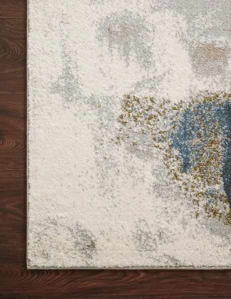 Loloi Spirit Spi-05 Stone/Multi Rugs - corner on wood