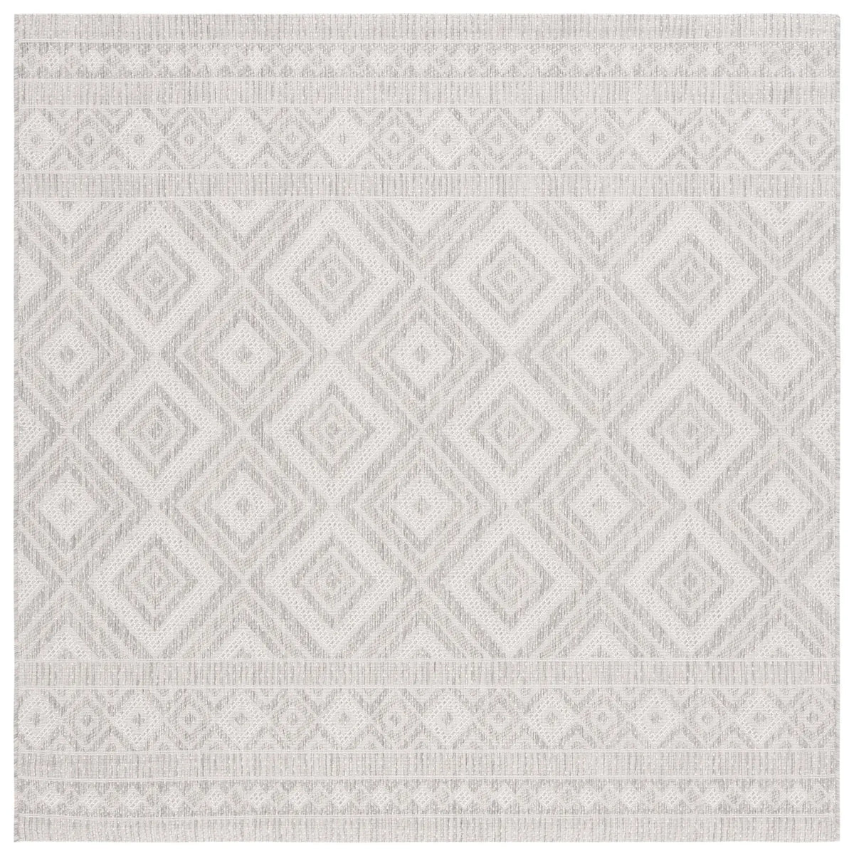 Safavieh Courtyard 6'-7" x 6'-7" Rug in Ivory / Light Grey