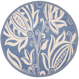 Safavieh Courtyard 5'-3" x 5'-3" Rug in Blue / Natural