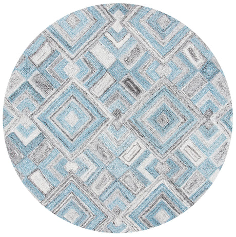 Safavieh Abstract 6'-0" x 6'-0" Rug in Grey / Turquoise
