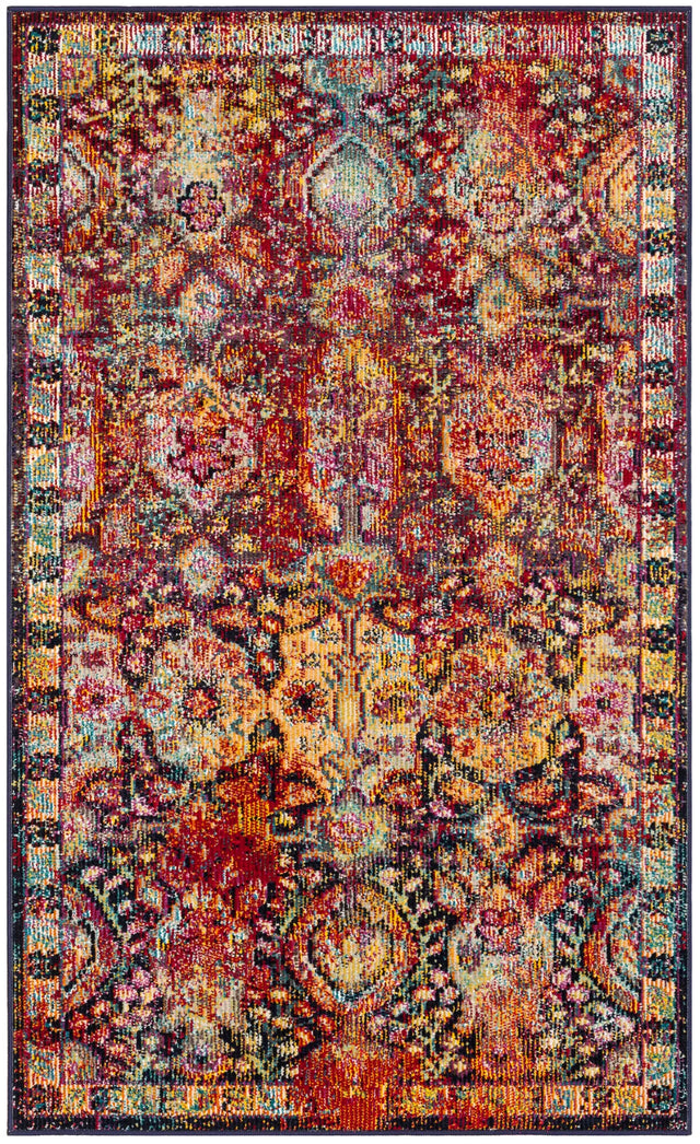 Safavieh Crystal 3'-0" x 5'-0" Rug in Navy / Orange