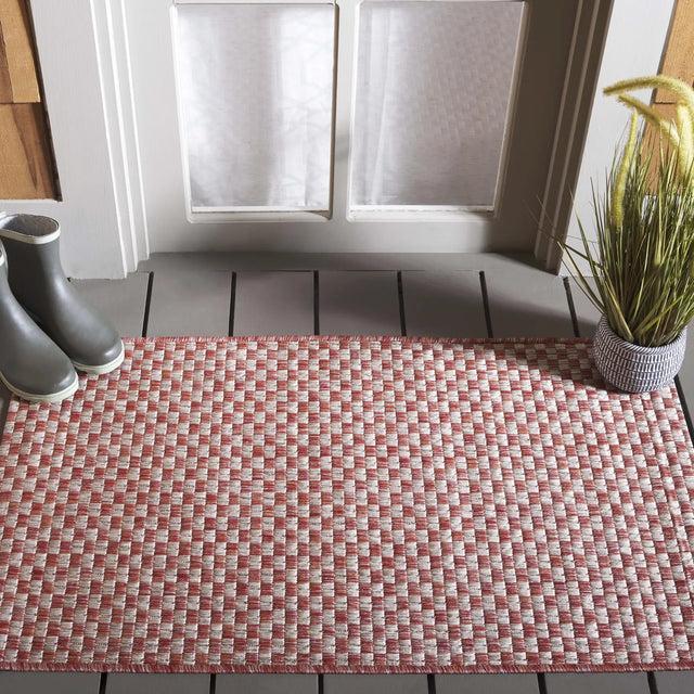 Safavieh Courtyard 2'-0" x 3'-7" Rug in Rust / Light Grey