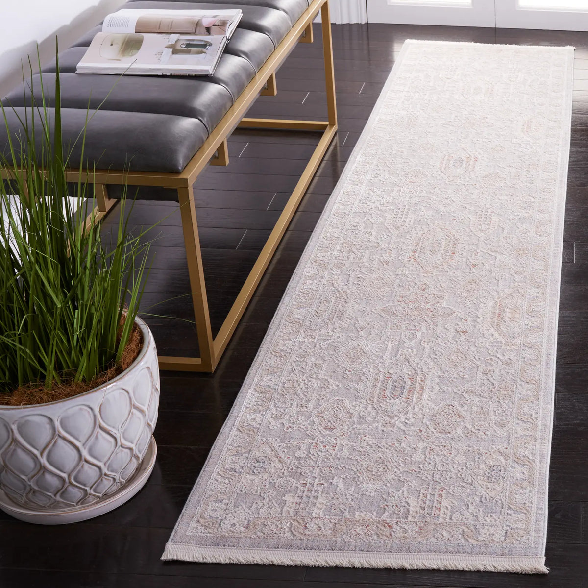 Safavieh Marmara 2'-0" x 8'-0" Rug in Grey / Blue Rust
