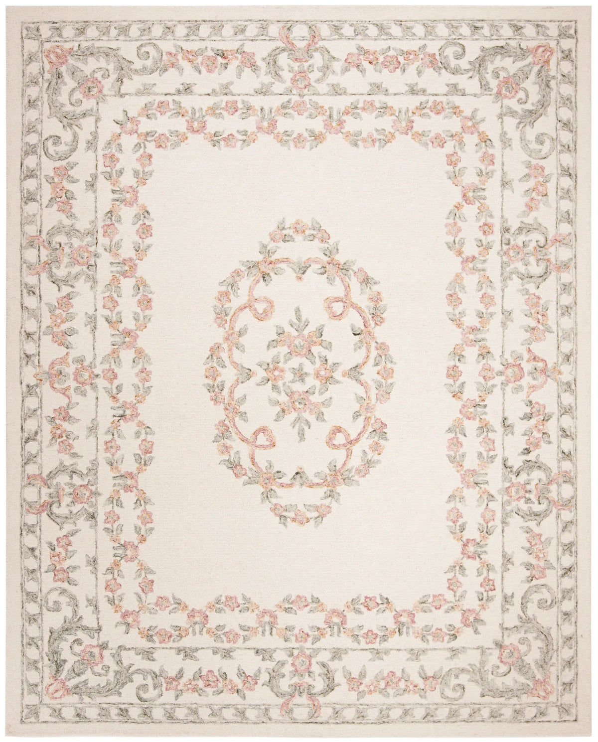 Safavieh Aubusson 10'-0" x 14'-0" Rug in Ivory / Pink