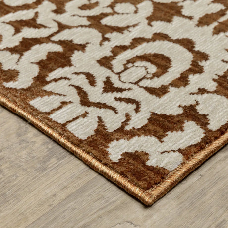 Oriental Weavers Sphinx Intrigue Int02 Rust/ Ivory Rug - corner detail