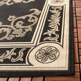 Safavieh Courtyard 4'-0" x 5'-7" Rug in Black / Sand