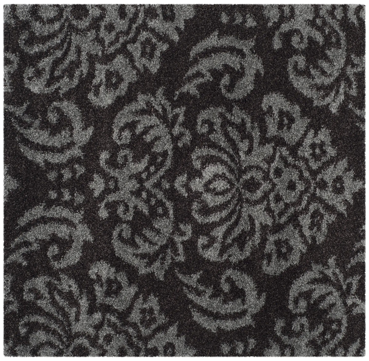 Safavieh Florida Shag 4'-0" x 4'-0" Rug in Dark Brown / Smoke