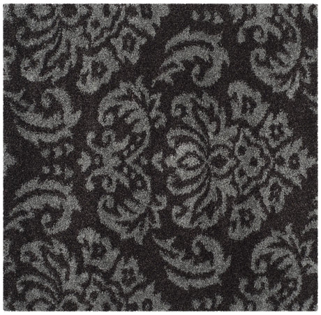 Safavieh Florida Shag 4'-0" x 4'-0" Rug in Dark Brown / Smoke