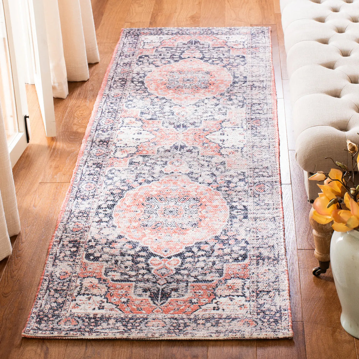 Safavieh Saffron 2'-3" x 8'-0" Rug in Navy / Ivory