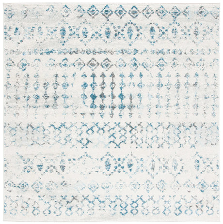 Safavieh Tulum 6'-7" x 6'-7" Rug in Ivory / Turquoise