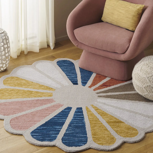 Safavieh Novelty 5'-0" x 5'-0" Rug in Beige / Blue