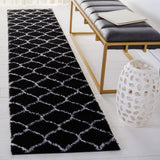 Safavieh Tahoe Shag 2'-0" x 9'-0" Rug in Black / White