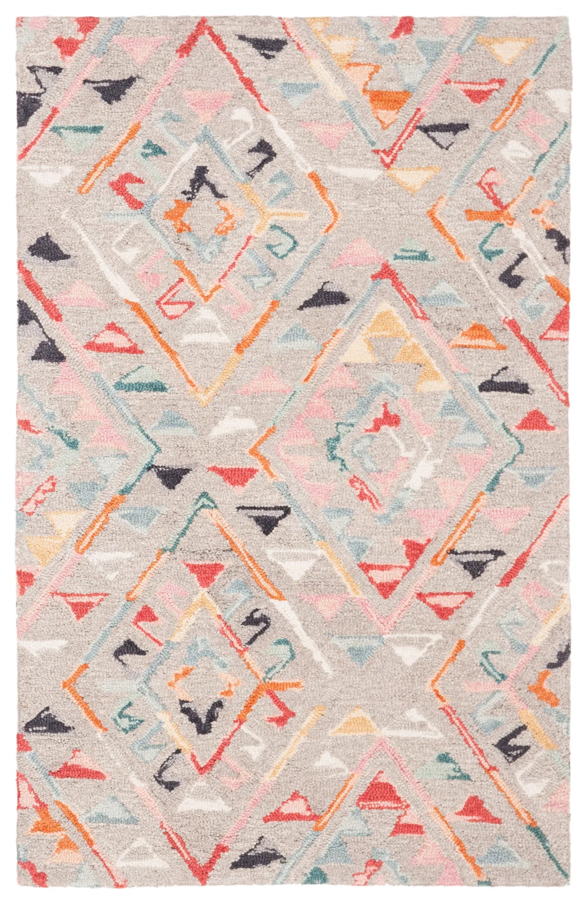 Safavieh Micro-Loop 2'-6" x 4'-0" Rug in Grey / Pink