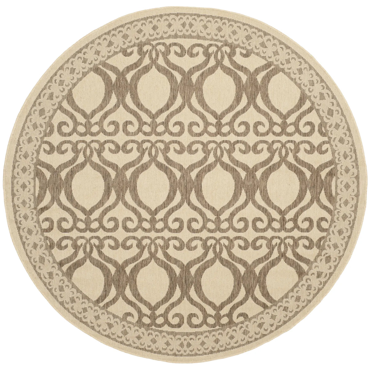 Safavieh Courtyard 6'-7" x 6'-7" Rug in Natural / Brown