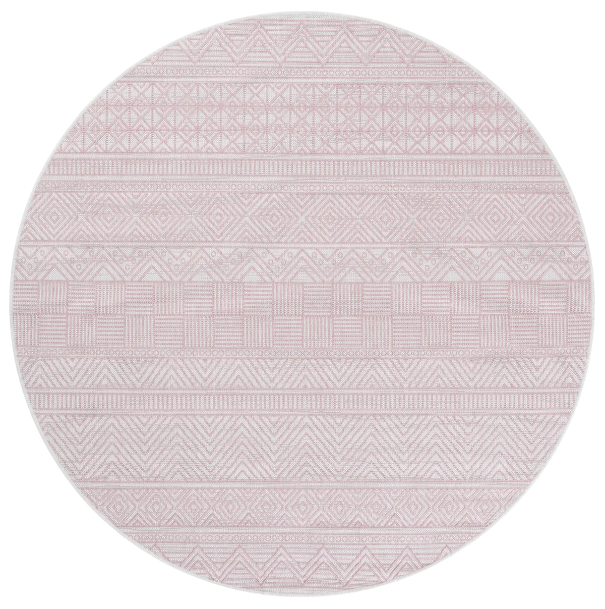 Safavieh Courtyard 6'-7" x 6'-7" Rug in Ivory / Pink