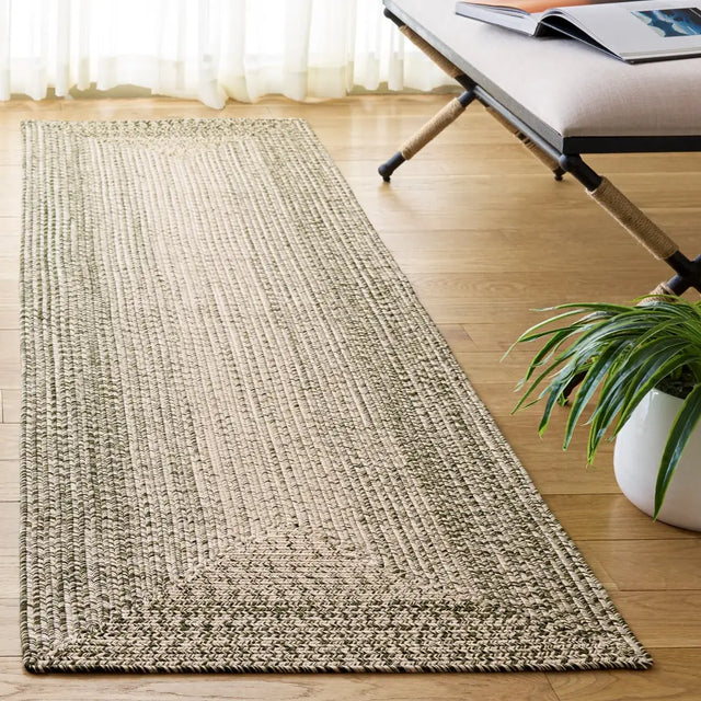 Safavieh Braided 2'-3" x 8'-0" Rug in Beige / Green