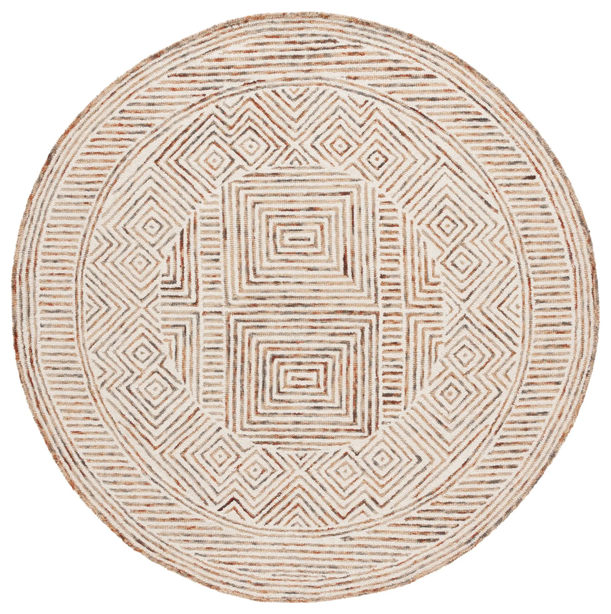 Safavieh Metro 6'-0" x 6'-0" Rug in Ivory / Rust