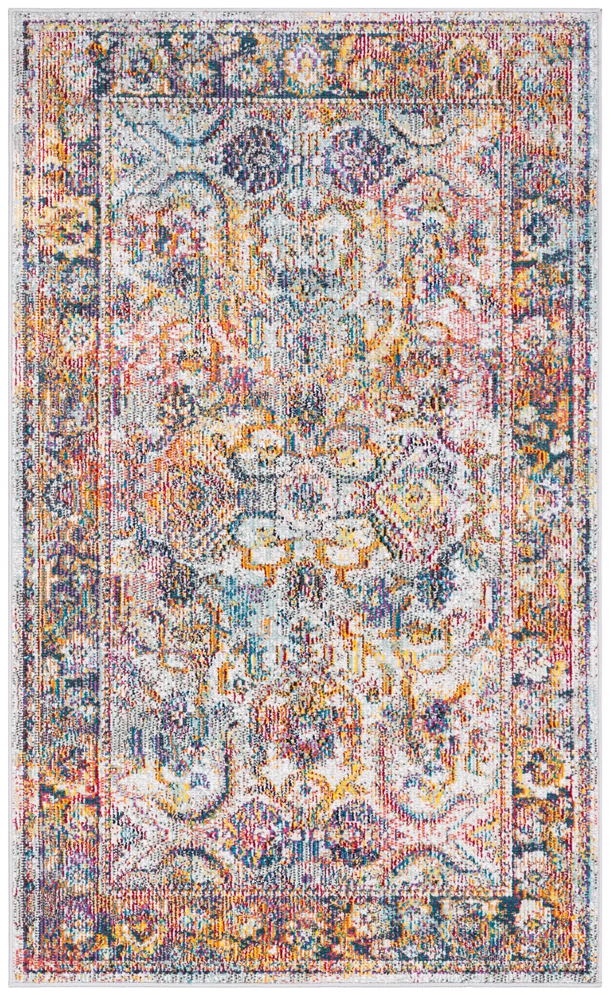 Safavieh Crystal 3'-0" x 5'-0" Rug in Light Blue / Orange