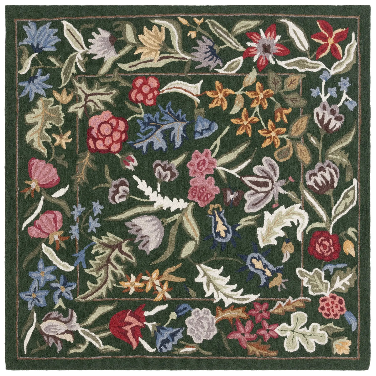 Safavieh Chelsea 5'-6" x 5'-6" Rug in Green / Pink