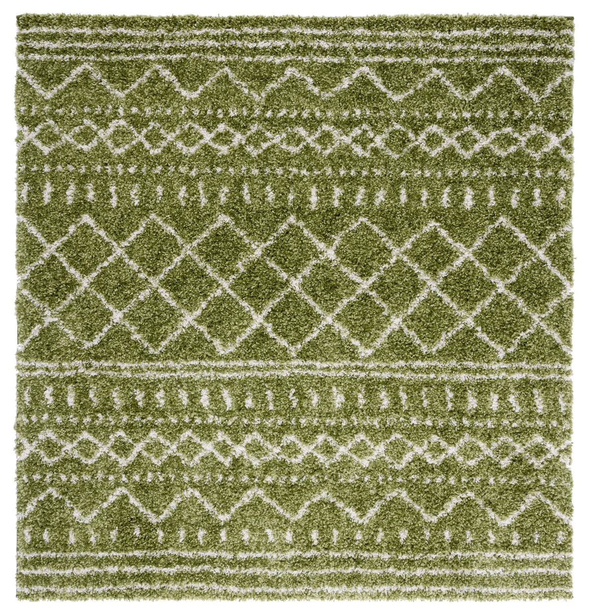 Safavieh Arizona Shag 6'-7" x 6'-7" Rug in Green / Ivory