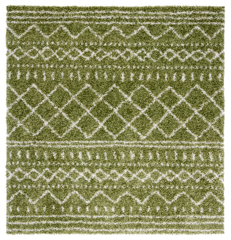 Safavieh Arizona Shag 6'-7" x 6'-7" Rug in Green / Ivory