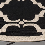 Safavieh Courtyard 5'-3" x 5'-3" Rug in Black / Beige