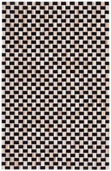 Safavieh Studio Leather 4'-0" x 6'-0" Rug in Black / Ivory