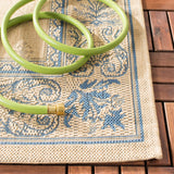 Safavieh Courtyard 4'-0" x 5'-7" Rug in Natural / Blue