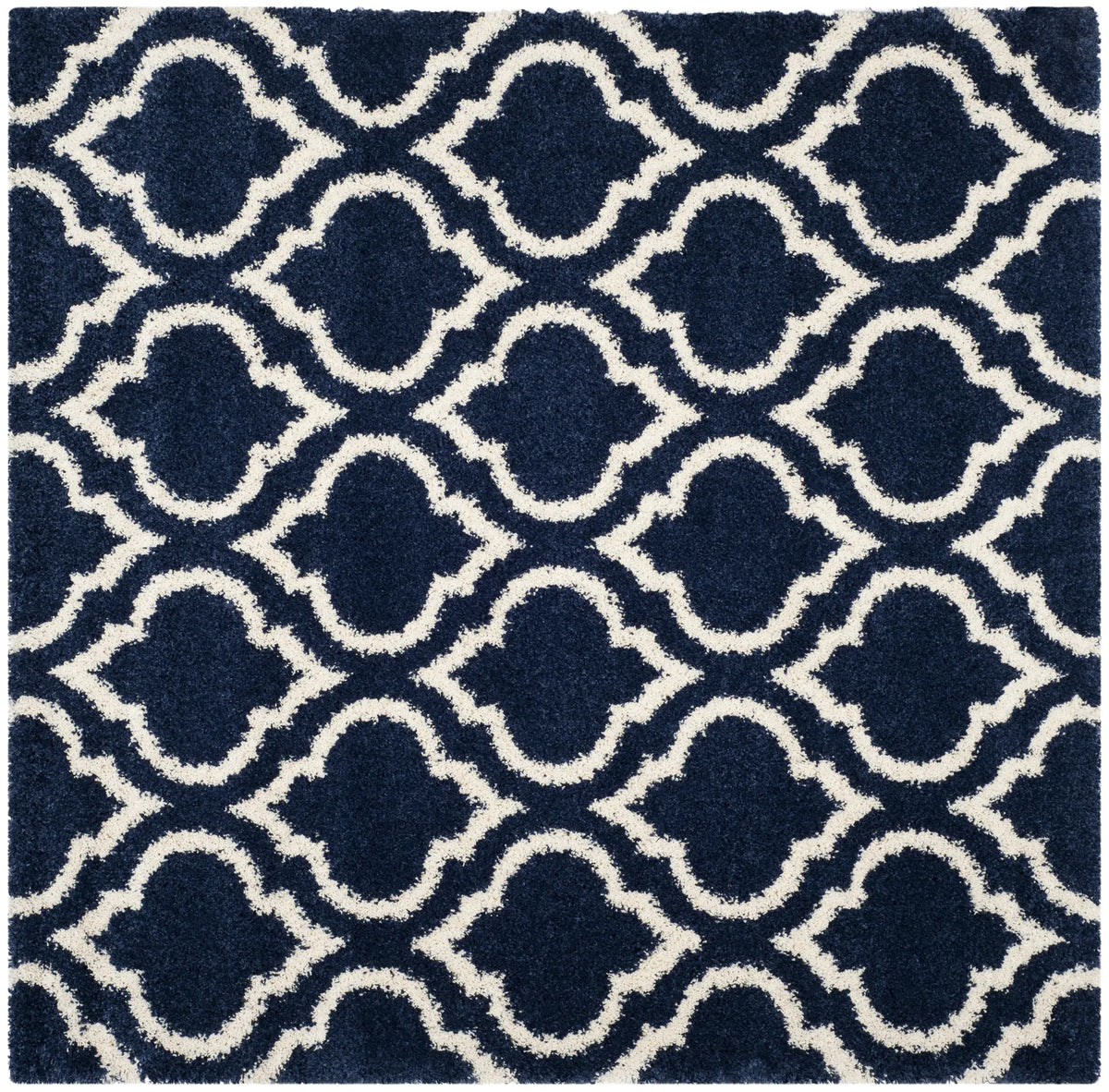 Safavieh Hudson Shag 7'-0" x 7'-0" Rug in Navy / Ivory