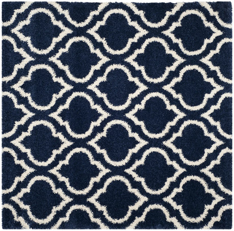 Safavieh Hudson Shag 7'-0" x 7'-0" Rug in Navy / Ivory