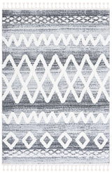 Safavieh Moroccan Tassel Shag 4'-0" x 6'-0" Rug in Grey / Ivory